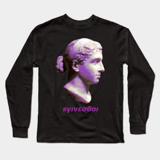 Ginesthoi Cleopatra VII Marble Bust Long Sleeve T-Shirt